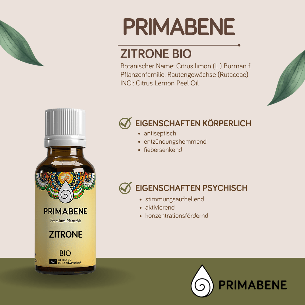 Bild von Zitrone Bio , 100% rein ätherisches Öl
